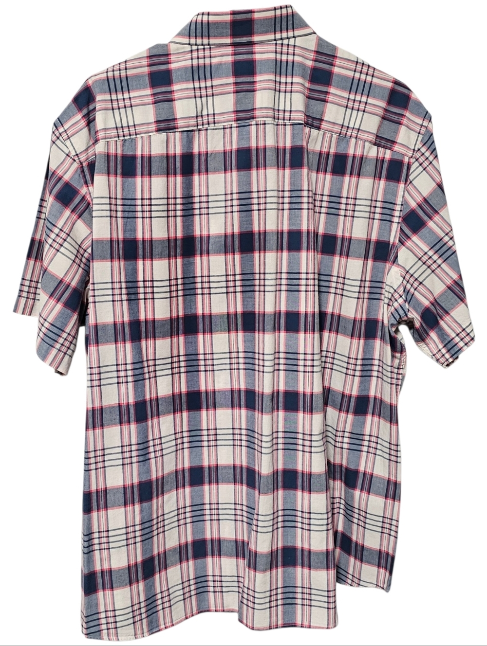 Untuckit 100% Cotton Red & Blue Plaid Short Sleeve Button Down Size XXL - Picture 2 of 6